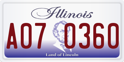 IL license plate A070360