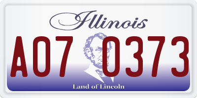 IL license plate A070373