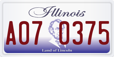 IL license plate A070375
