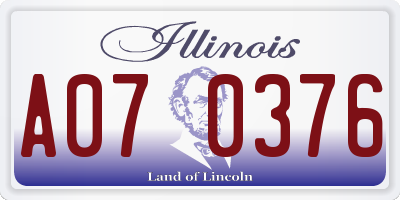IL license plate A070376