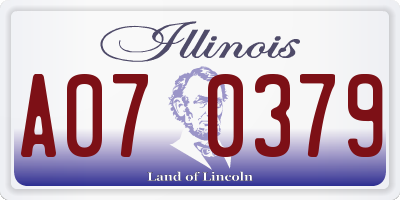 IL license plate A070379