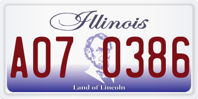 IL license plate A070386