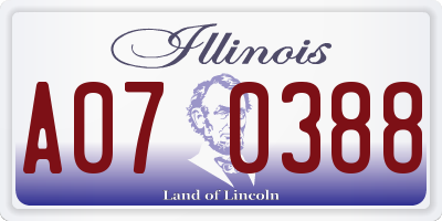IL license plate A070388