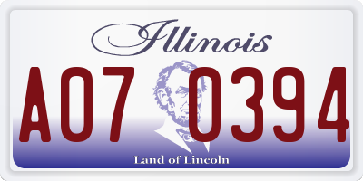 IL license plate A070394