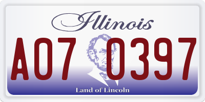 IL license plate A070397