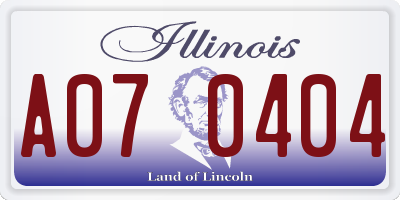 IL license plate A070404