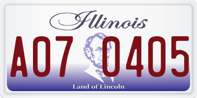 IL license plate A070405