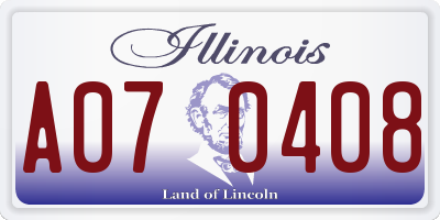 IL license plate A070408
