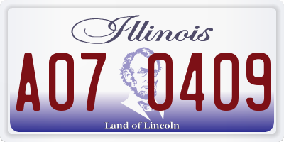 IL license plate A070409