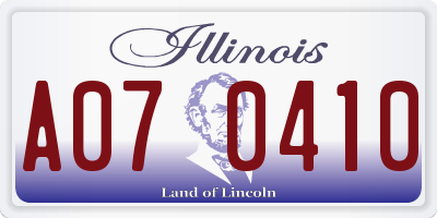 IL license plate A070410