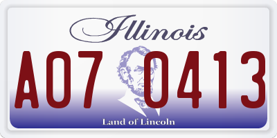 IL license plate A070413