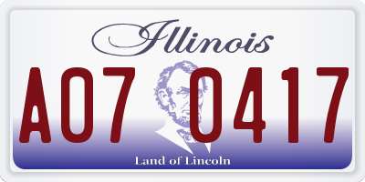 IL license plate A070417