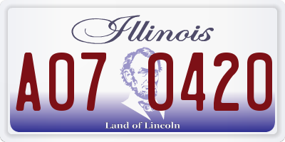IL license plate A070420