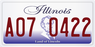 IL license plate A070422