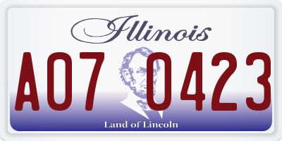 IL license plate A070423