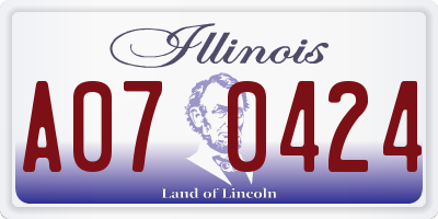 IL license plate A070424
