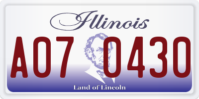 IL license plate A070430