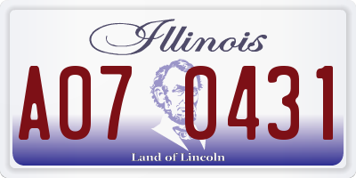 IL license plate A070431