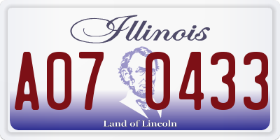 IL license plate A070433