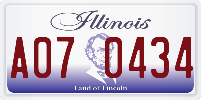 IL license plate A070434