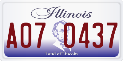 IL license plate A070437