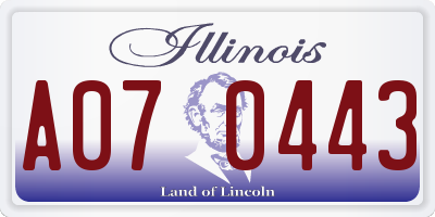 IL license plate A070443