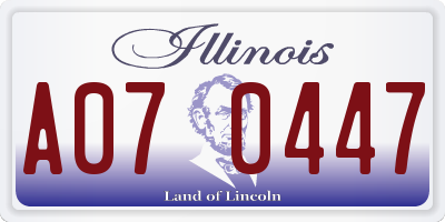 IL license plate A070447
