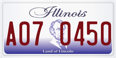IL license plate A070450