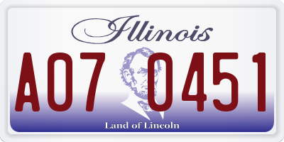 IL license plate A070451