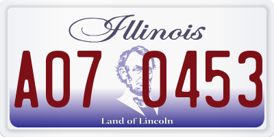 IL license plate A070453