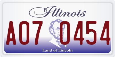 IL license plate A070454