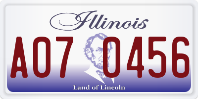 IL license plate A070456