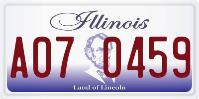 IL license plate A070459
