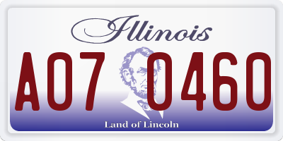 IL license plate A070460