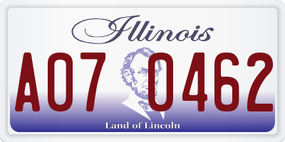 IL license plate A070462