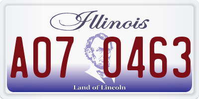 IL license plate A070463