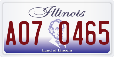 IL license plate A070465