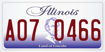 IL license plate A070466