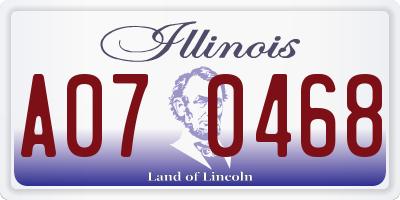 IL license plate A070468