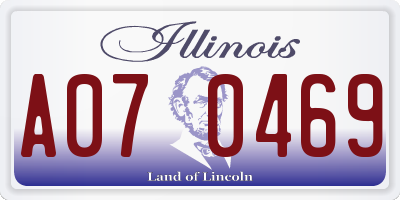 IL license plate A070469