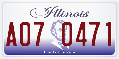 IL license plate A070471