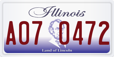 IL license plate A070472