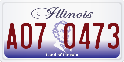 IL license plate A070473