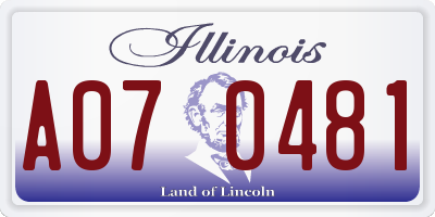 IL license plate A070481