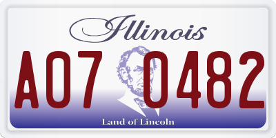 IL license plate A070482