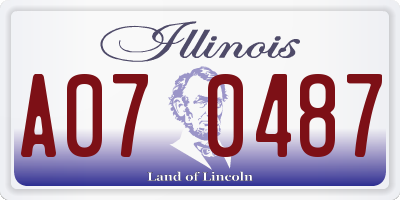 IL license plate A070487