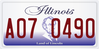 IL license plate A070490