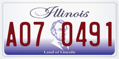 IL license plate A070491