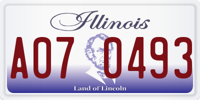 IL license plate A070493