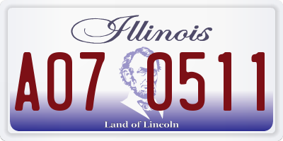 IL license plate A070511